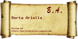 Berta Ariella névjegykártya